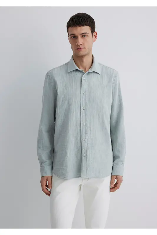 Light Green Shirt Regular Fit / Regular Cut 0211518-70148 - Gray-70148 - 3