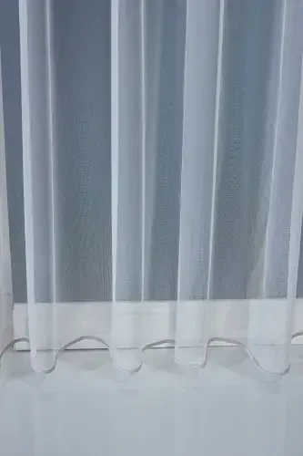 Light Grey High Quality Non-Iron Plain Tulle Curtain Turner - Non-Pile - Shirring Tape - Light Grey - ELENOR (1)