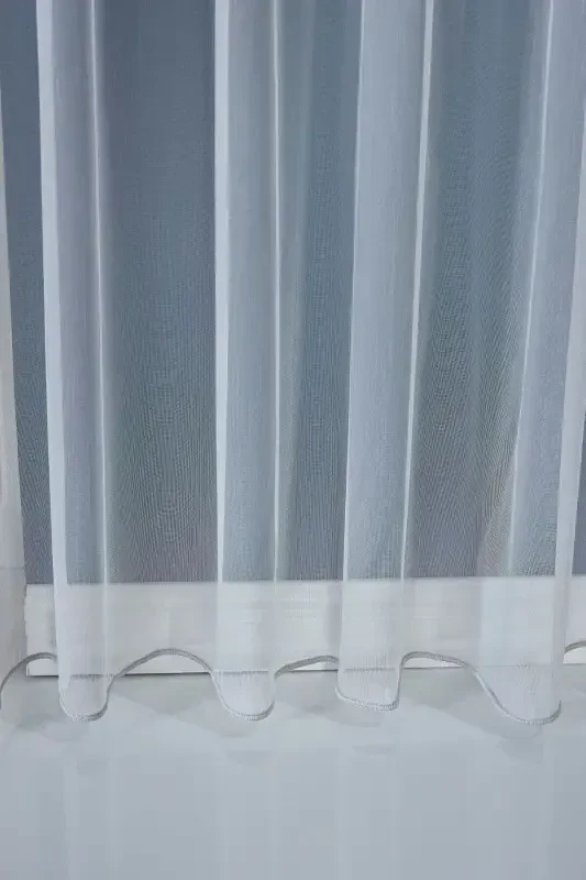 Light Grey High Quality Non-Iron Plain Tulle Curtain Turner - Non-Pile - Shirring Tape - Light Grey - 2
