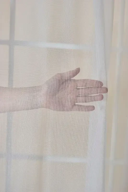 Light Grey High Quality Non-Iron Plain Tulle Curtain Turner - Non-Pile - Shirring Tape - Light Grey - 5