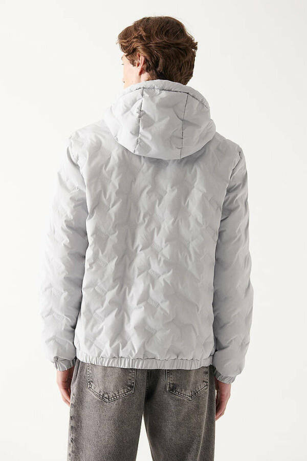 Light grey hooded men's jacket (0110135-70074) - 4