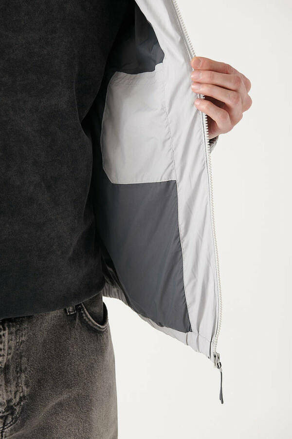 Light grey hooded men's jacket (0110135-70074) - 5