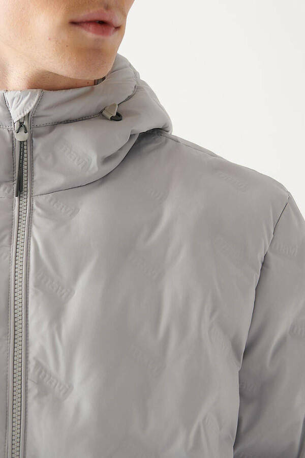 Light grey hooded men's jacket (0110135-70074) - 6