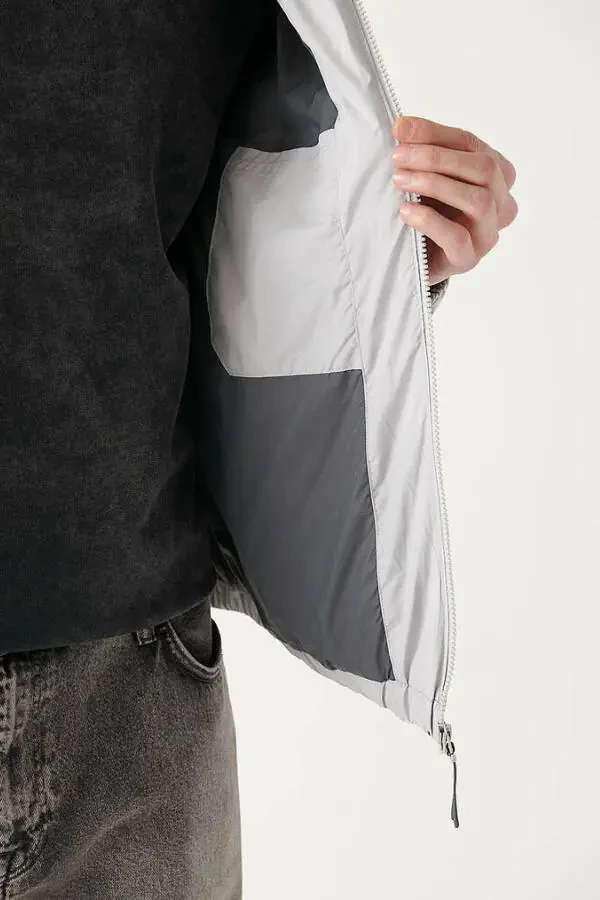 Light grey hooded men's jacket (0110135-70074) - 5