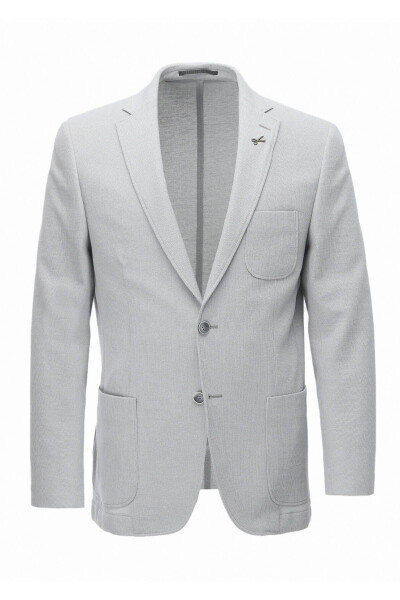 Light Grey Micro Zeroweight-slim Fit Cotton Blend Knit Jacket - 6