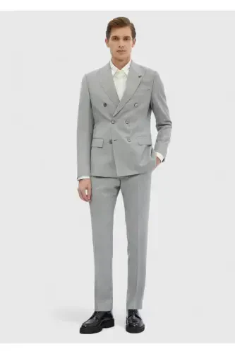 Light Grey Plain %100 Wool Suit - RAMSEY (1)