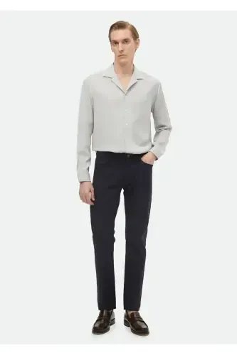 Light Grey Plain Regular Fit Woven Classic Shirt - RAMSEY (1)