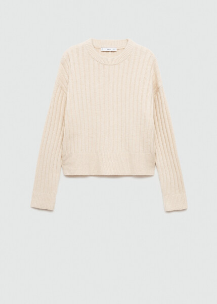 Light grey ribbed knitted sweater - 7