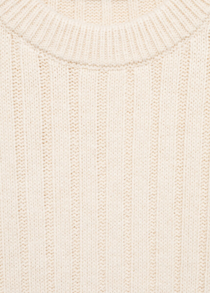 Light grey ribbed knitted sweater - 10