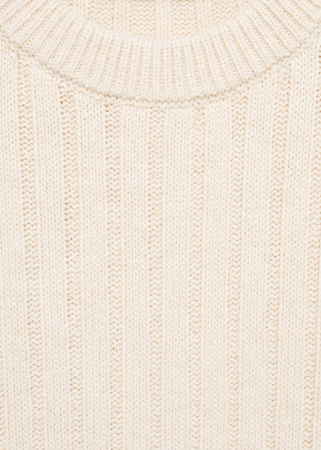 Light grey ribbed knitted sweater - 10