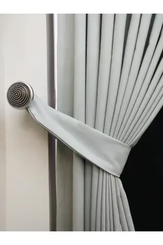 Light Grey Solid Color Backdrop Curtain, Flat Sewing without Pleats, Buckram Gathering, Single Panel-Light Grey - EVDEPO HOME (1)