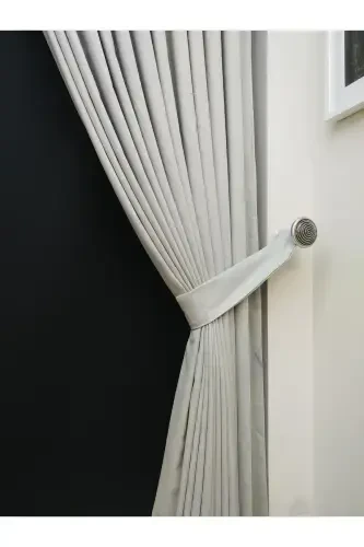 Light Grey Solid Color Backdrop Curtain, Flat Sewing without Pleats, Buckram Gathering, Single Panel-Light Grey - 6