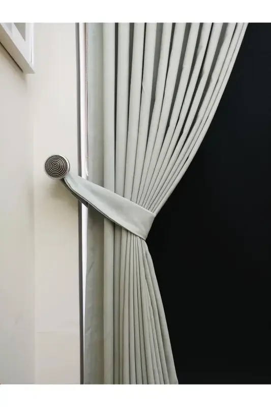 Light Grey Solid Color Backdrop Curtain, Flat Sewing without Pleats, Buckram Gathering, Single Panel-Light Grey - 7