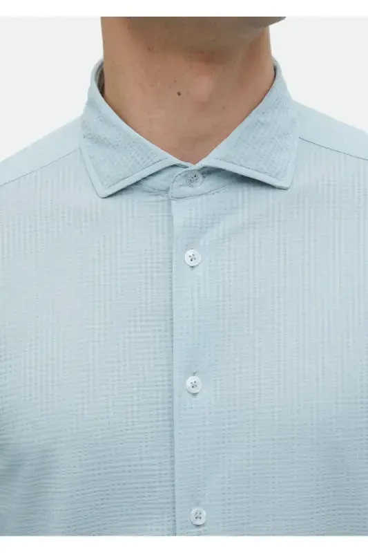 Light Grey Striped Casual Fit Casual Shirt - 5