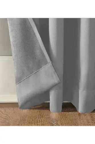 Light Grey Thermal Lightproof Blackout Blind Curtain (W X H)-Light Grey - İ.D İPEK DOKUMA (1)