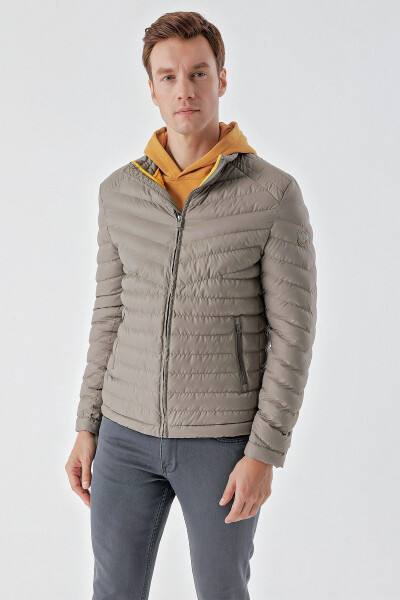 Light Grey Water Repellent Windproof Dynamic Fit Relaxed Fit Puffer Jacket - 11