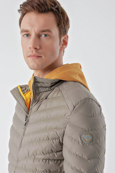 Light Grey Water Repellent Windproof Dynamic Fit Relaxed Fit Puffer Jacket - 13