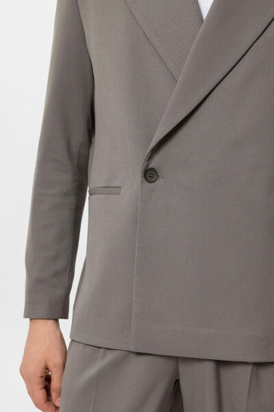 Light Khaki Double-Breasted Flap Pocket Men's Blazer Jacket - 22