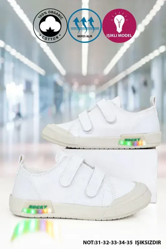 Light Linen Unisex Kids Shoe-white - BIG KING