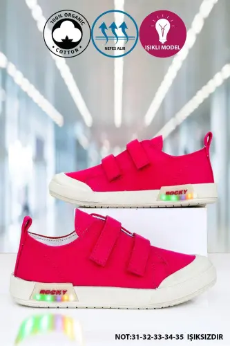 Light Linen Unisex Kids Shoes-fuchsia 