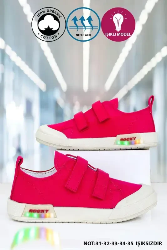 Light Linen Unisex Kids Shoes-fuchsia - 1