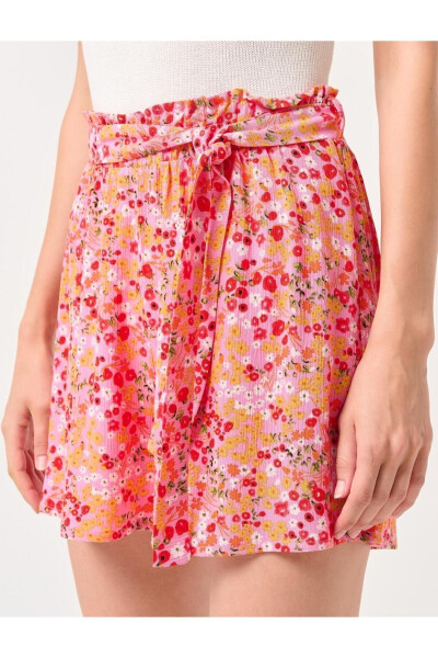 Light Pink High Waisted Floral Shorts - 14