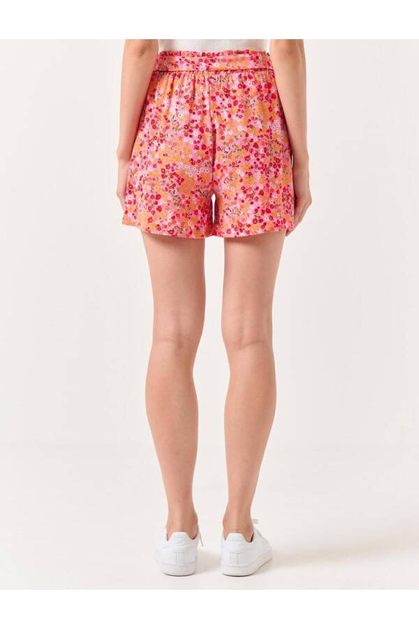 Light Pink High Waisted Floral Shorts - 12