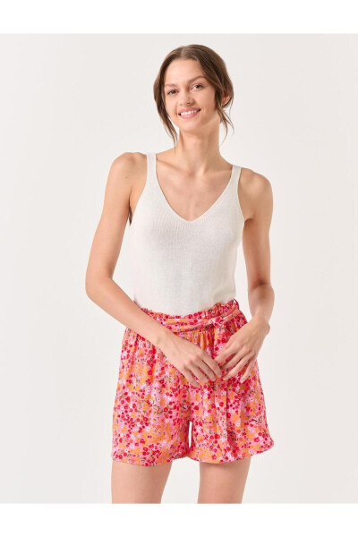 Light Pink High Waisted Floral Shorts - 3