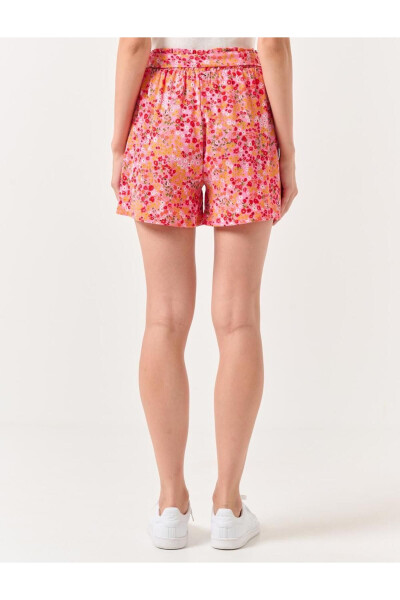 Light Pink High Waisted Floral Shorts - 6