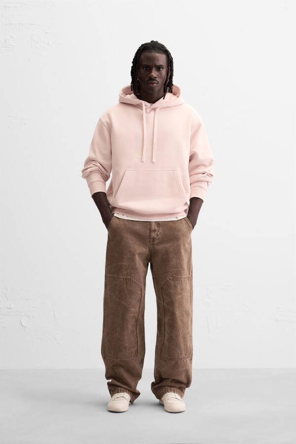 Light pink hooded sweatshirt - 1