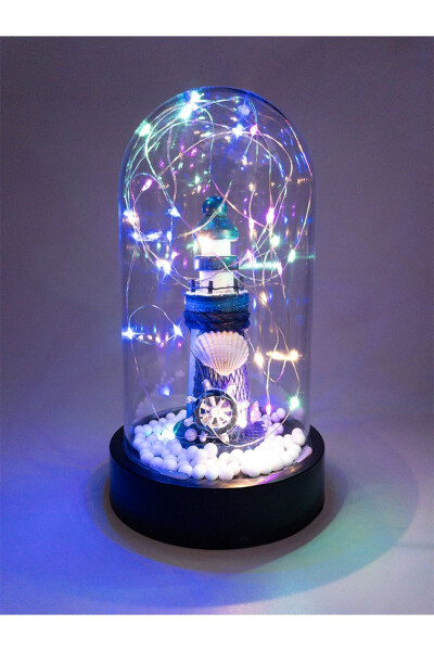 Lighthouse in a Glass Dome with RGB LED Light Decorative Lamp, Birthday Gift for Friend or Lover - 6