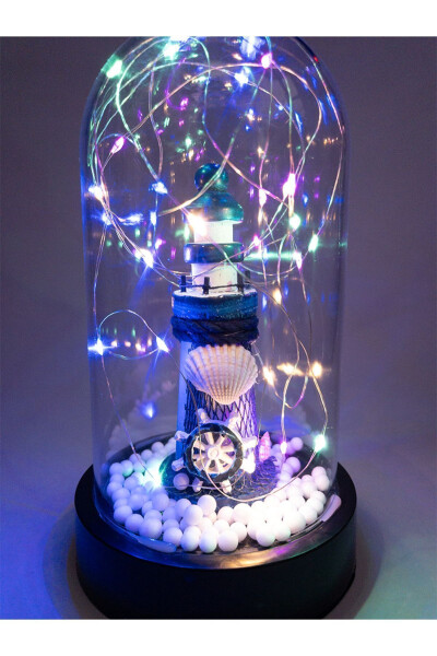 Lighthouse in a Glass Dome with RGB LED Light Decorative Lamp, Birthday Gift for Friend or Lover - 8