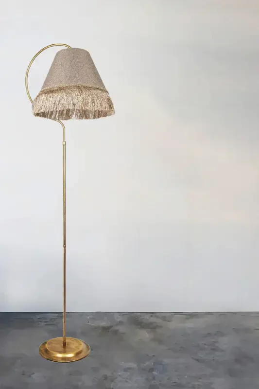 Lighting Floor Lamp Çise Black Yellow Patina Lampshade Brown Hat Yellow Tassel-BLACK YELLOW PATINA - 1