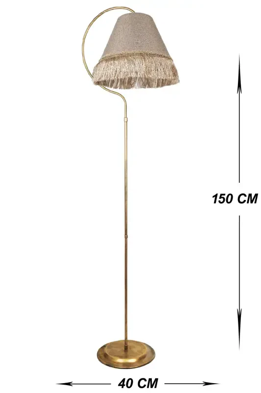Lighting Floor Lamp Çise Black Yellow Patina Lampshade Brown Hat Yellow Tassel-BLACK YELLOW PATINA - 2