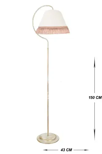 Lighting Floor Lamp Çise Cream Yellow Patina Lampshade Cream Hat Yellow Tassel - VENON (1)