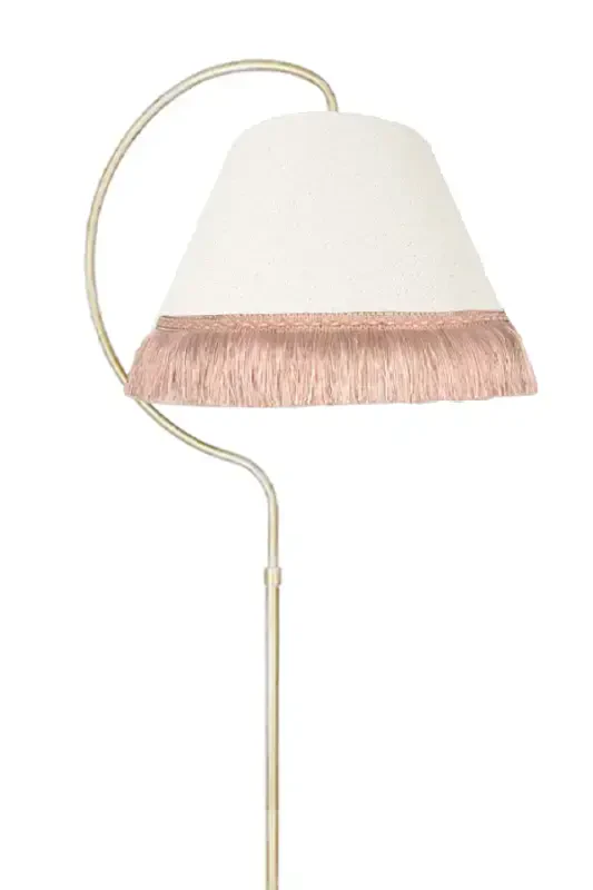 Lighting Floor Lamp Çise Cream Yellow Patina Lampshade Cream Hat Yellow Tassel - 3