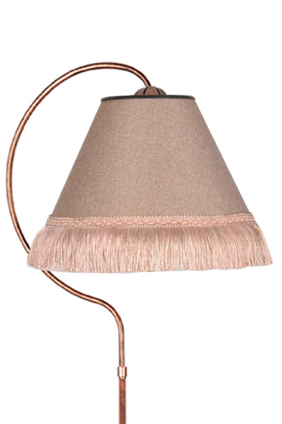 Lighting Floor Lamp Çise Ellipse Black Copper Patina Lampshade Rose Pink Tassel Pink - 2