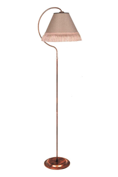 Lighting Floor Lamp Çise Ellipse Black Copper Patina Lampshade Rose Pink Tassel Pink - 4