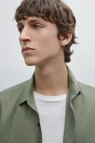 Lightweight 100% linen shirt-LIGHT GREEN - 4