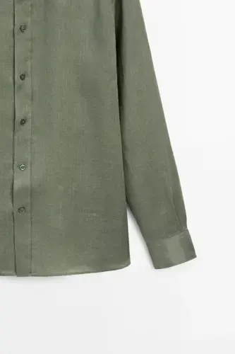 Lightweight 100% linen shirt-LIGHT GREEN - 8
