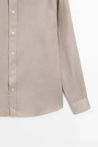 Lightweight 100% linen shirt-SAND - 4