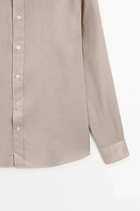 Lightweight 100% linen shirt-SAND - 4