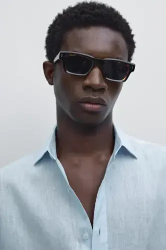 Lightweight 100% linen shirt - Sky blue - 3