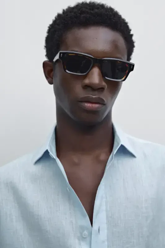 Lightweight 100% linen shirt - Sky blue - 3