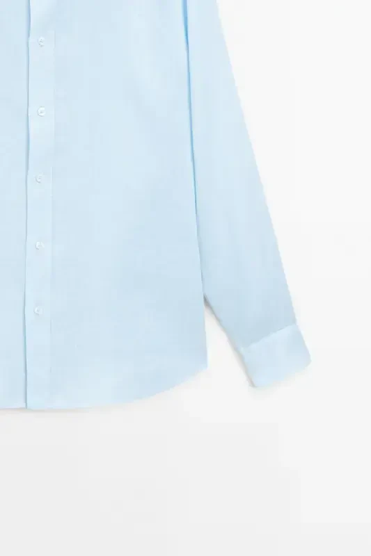 Lightweight 100% linen shirt - Sky blue - 8