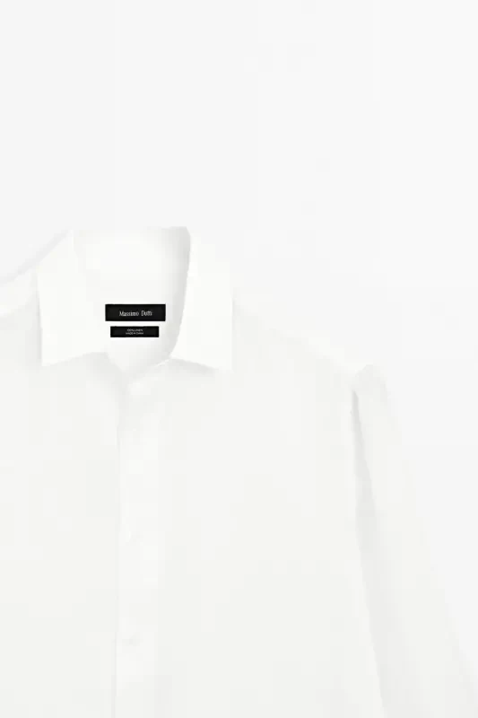 Lightweight 100% linen shirt-White - MASSIMO DUTTI