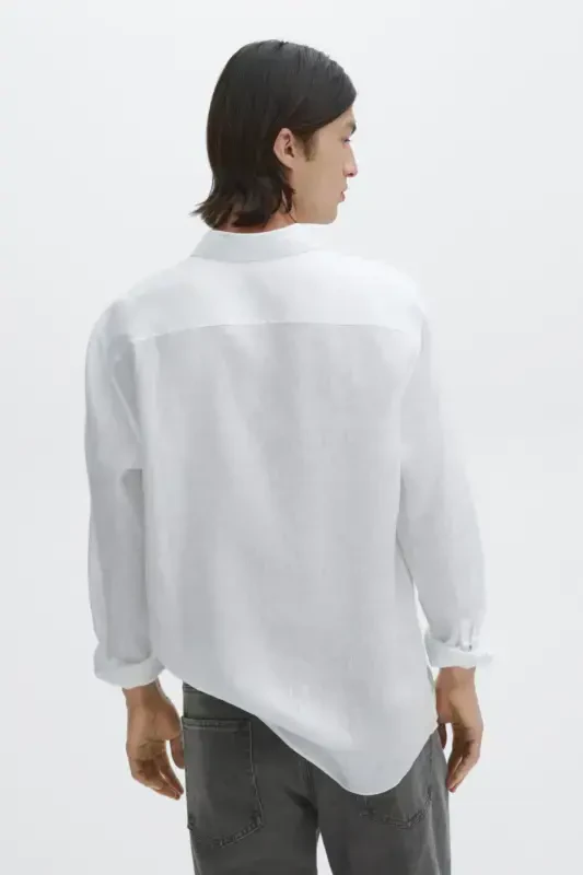 Lightweight 100% linen shirt-White - 6