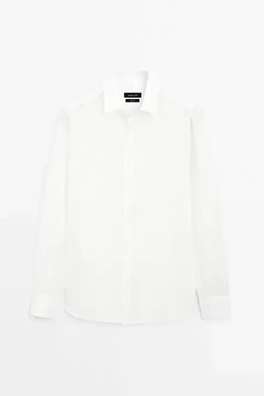 Lightweight 100% linen shirt-White - 8