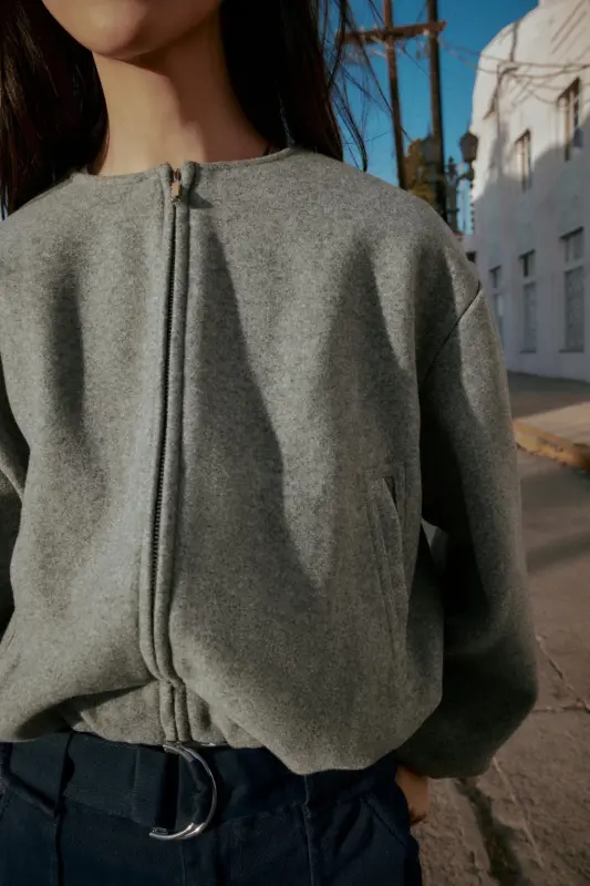 LIGHTWEIGHT BOMBER JACKET-Grey - 5