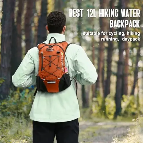 Lightweight Hydration Backpack, Running Backpack with 2L Water Bladder, Hydro Water Daypack for Cycling Hiking Rave for Men Women - N NEVO RHINO (1)